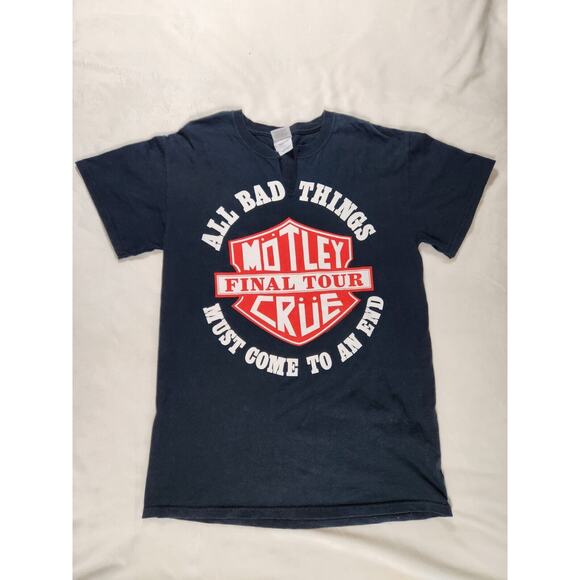 Sz Sm Motley Crue 2014 Final Tour All Bad Things Must Come To An End Shirt Black - Picture 2 of 10